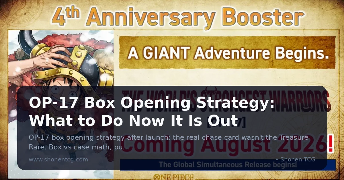 Preview: OP-17 Box Opening Strategy: What to Do Now It Is Out (Guides)