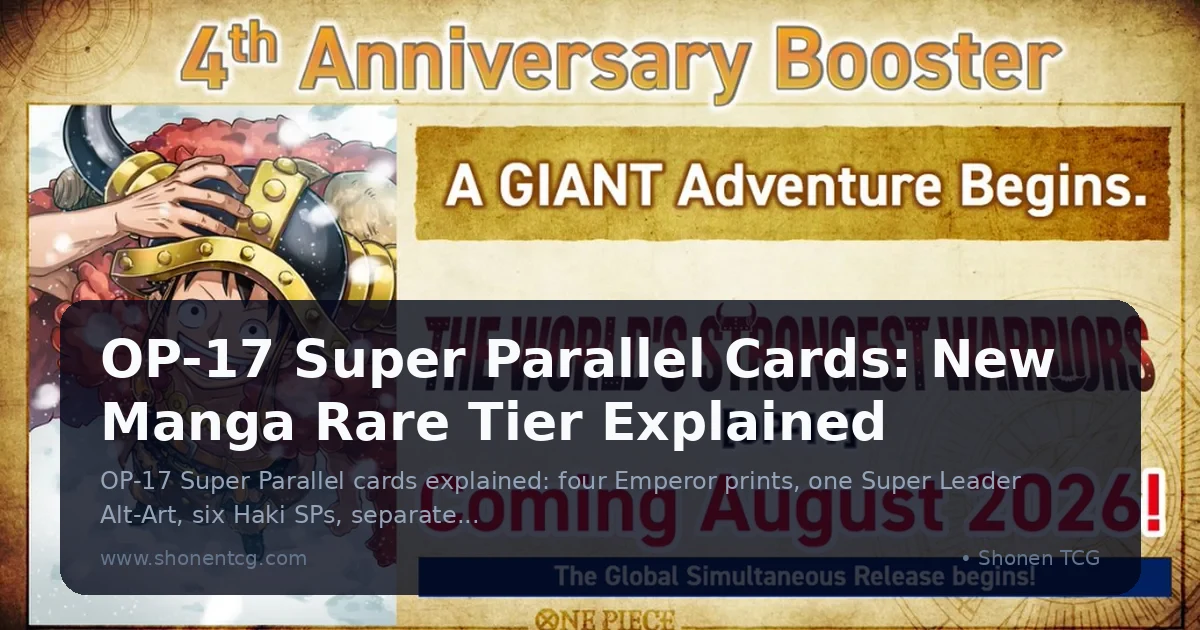 OP-17 Super Parallel Cards: New Manga Rare Tier Explained