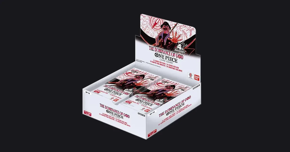 Official OP-18 The Dominance of God display box from Bandai's product page