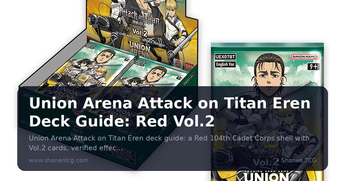 Union Arena Attack on Titan Eren Deck Guide: Red Vol.2
