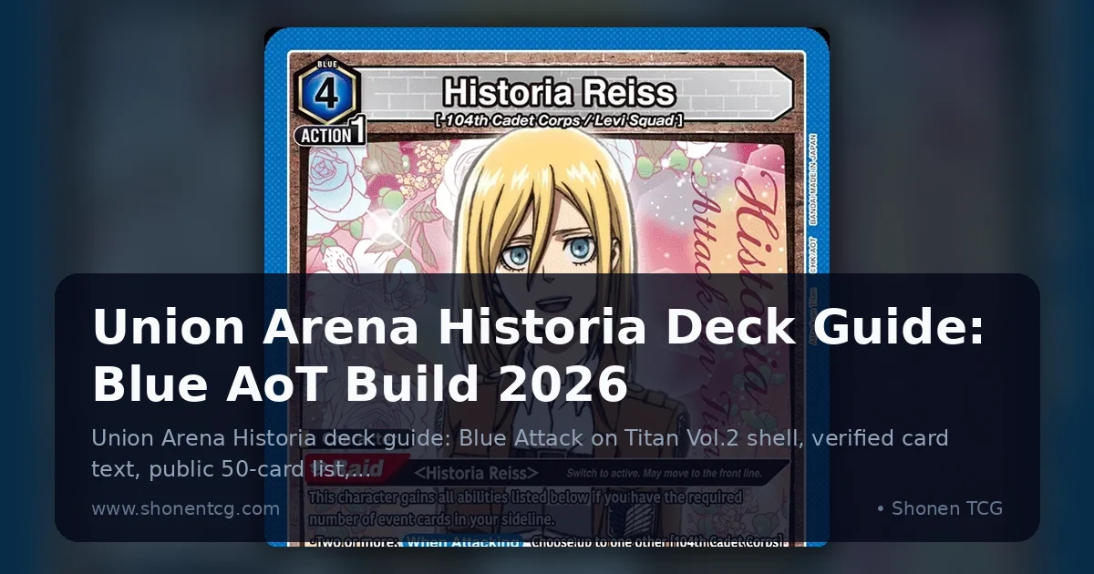 Union Arena Historia Deck Guide: Blue AoT Build 2026