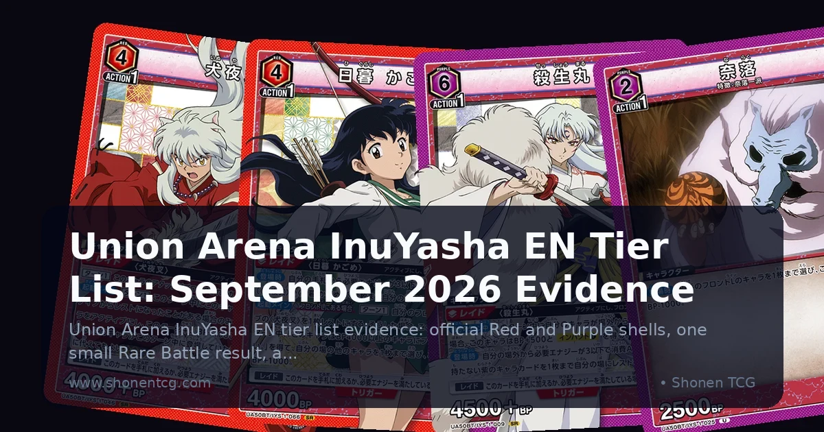 Preview: Union Arena InuYasha EN Tier List: September 2026 Evidence (Guides)