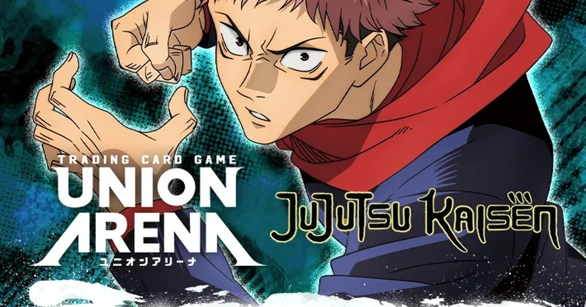 Official Union Arena Jujutsu Kaisen booster pack key art showing Yuji Itadori in a fighting stance