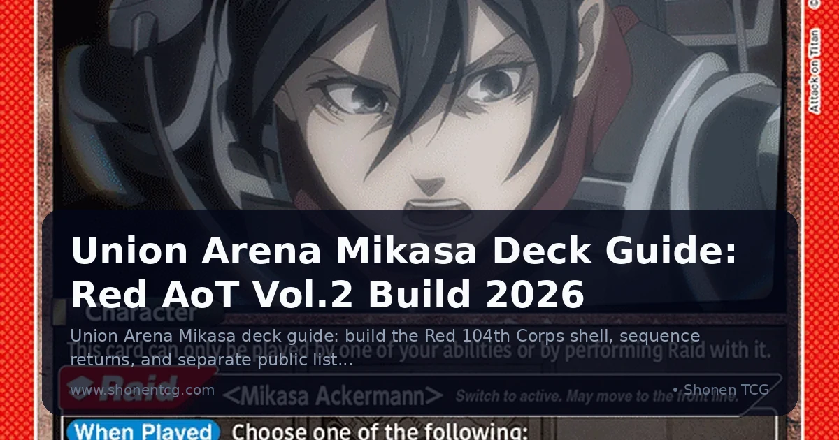 Union Arena Mikasa Deck Guide: Red AoT Vol.2 Build 2026