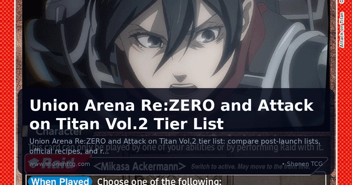 Union Arena Re:ZERO and Attack on Titan Vol.2 Tier List